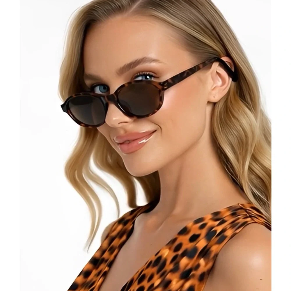 Oval‎ Tortoiseshell Sunglasses Brown Lens Fashion Eyewear Women Lentes Mujeres